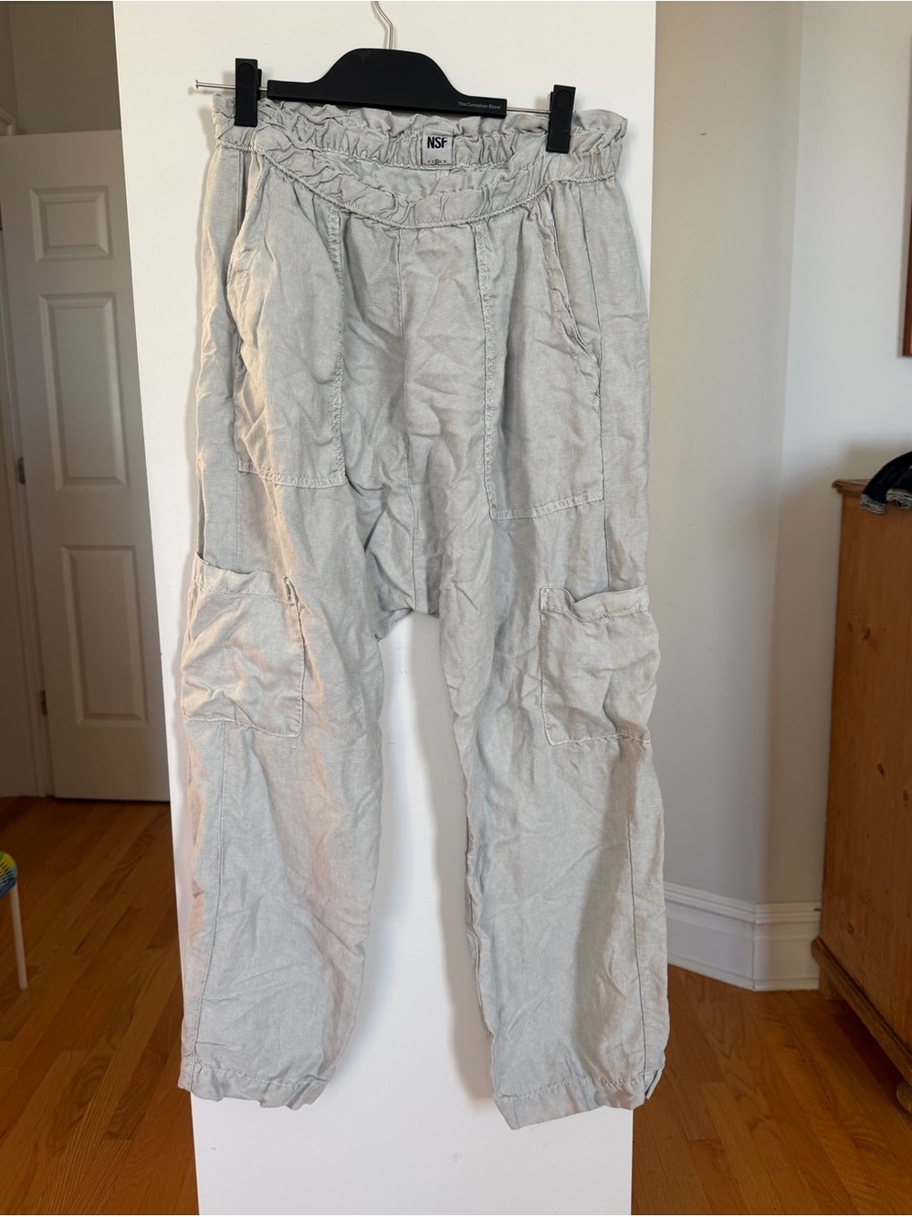 NSF Light Gray Casual Cargo Pants for women